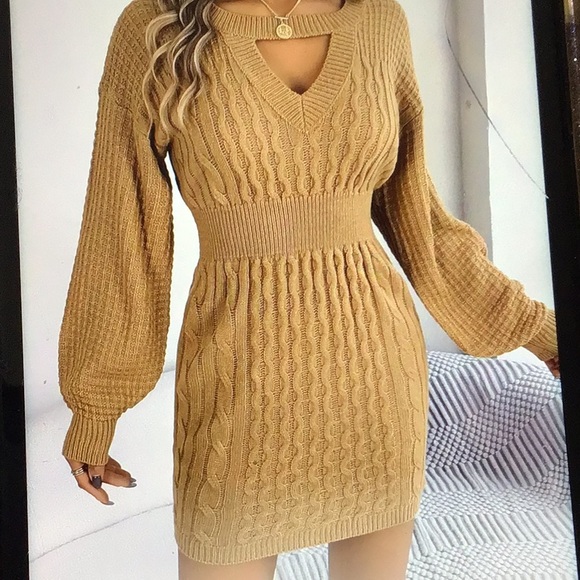 Cable Knit Sweater Dress - Picture 1 of 2